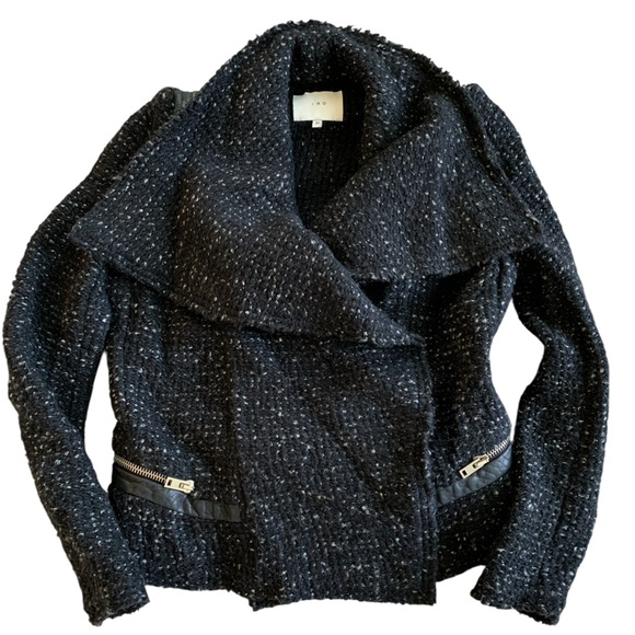 IRO PARIS LIERANE Black Tweed Jacket size 40 - Picture 5 of 11